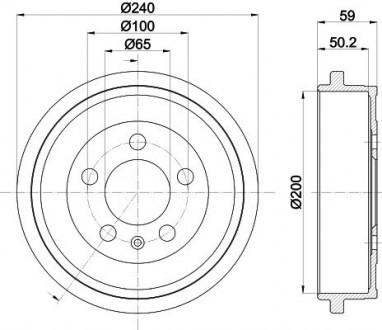 Тормозной барабан Fabia/Polo 1.0-2.0 99- HELLA 8DT355300-371