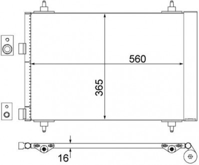 Радіатор кондиціонера 307 1.4-2.0 00- MAHLE KNECHT AC 315 000S