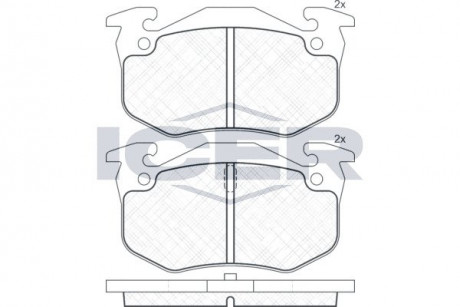 Комплект тормозных колодок (дисковых).) ICER 180649 (фото 1)