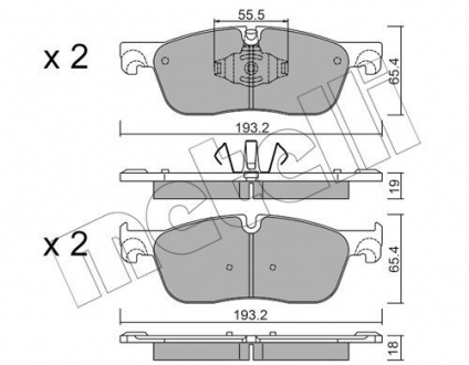 Комплект тормозных колодок Metelli 22-1123-1 (фото 1)