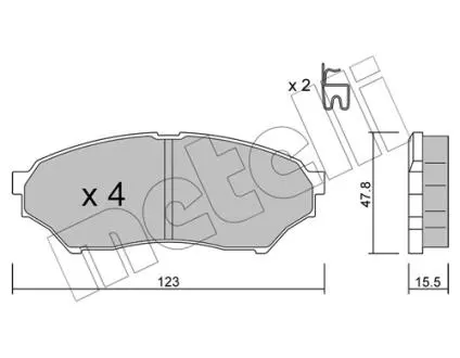 Комплект гальмівних колодок Metelli 22-0397-0