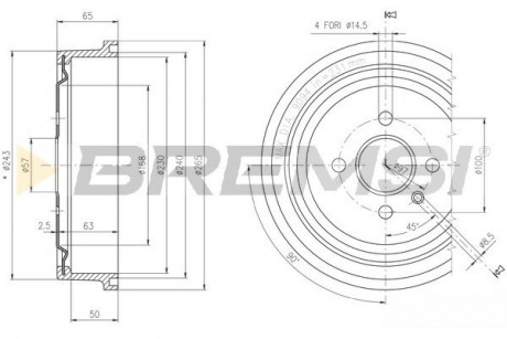 Тормозной барабан Combo 01-/Astra G/H 98- BREMSI CR5560