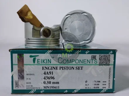 Поршень із пальцем 4A91 0.5/75/1.2-0.8-2/18mm 4PC, TEIKIN 43696-050