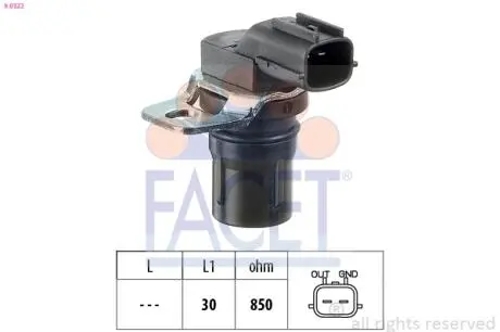 Датчик оборотов коленвала а Ford C-Max/Fiesta/Focus 1.25-2.5 i/TDCI/Ti/DI/TDDi/TDI 98-&gt; FACET 9.0322 (фото 1)