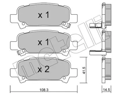 Комплект гальмівних колодок Metelli 22-0414-0