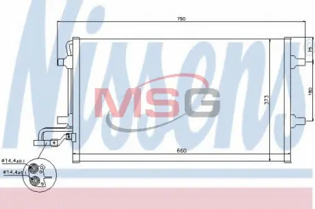 Конденсер VOLVO C 30(06-)1.6 D(+)[OE 30647932] NISSENS 940086