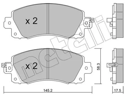 Комплект тормозных колодок (дисковых).) Metelli 22-1161-0