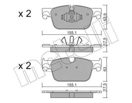 Комплект тормозных колодок (дисковых).) Metelli 22-1119-0 (фото 1)