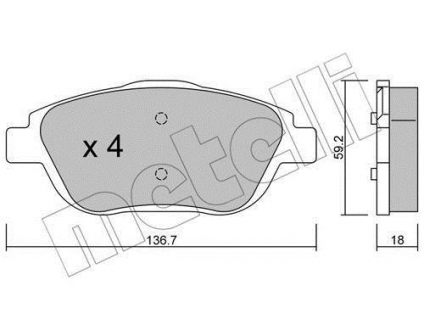 Комплект тормозных колодок (дисковых).) Metelli 22-0852-0