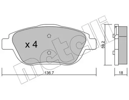 Комплект тормозных колодок (дисковых).) Metelli 22-0852-0
