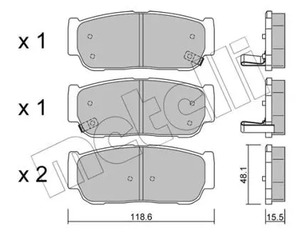 Комплект тормозных колодок (дисковых).) Metelli 22-0727-0