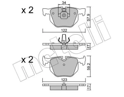 Комплект тормозных колодок (дисковых).) Metelli 22-0561-0