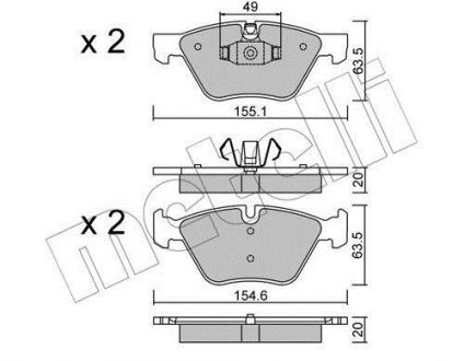 Комплект тормозных колодок (дисковых).) Metelli 22-0557-5