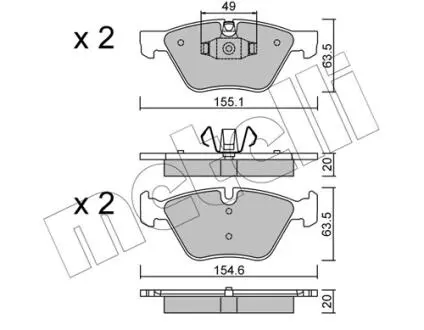 Комплект тормозных колодок (дисковых).) Metelli 22-0557-5