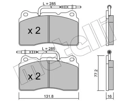 Комплект тормозных колодок (дисковых).) Metelli 22-0288-2
