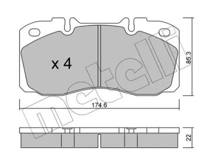 Комплект тормозных колодок (дисковых).) Metelli 22-0268-0 (фото 1)