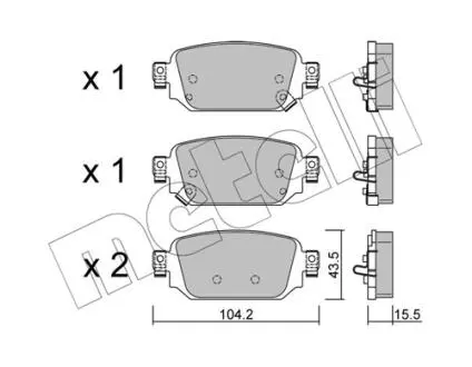 Комплект тормозных колодок (дисковых).) Metelli 22-1238-0