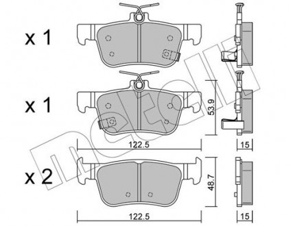 Комплект тормозных колодок (дисковых).) Metelli 22-1131-0 (фото 1)