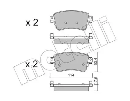 Комплект тормозных колодок (дисковых).) Metelli 22-1108-0