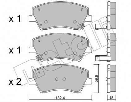 Комплект тормозных колодок (дисковых).) Metelli 22-1092-0 (фото 1)