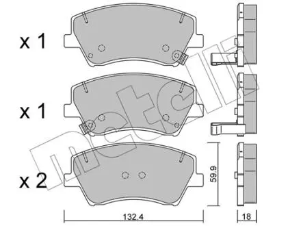 Комплект гальмівних колодок (дискових) Metelli 22-1092-0