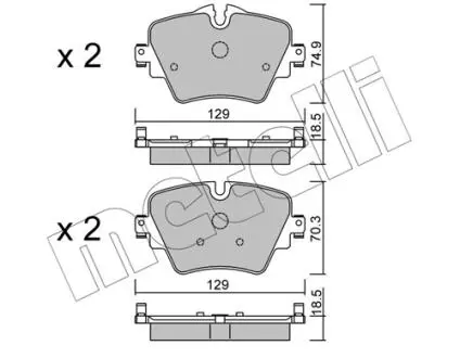 Комплект тормозных колодок (дисковых).) Metelli 22-1037-0