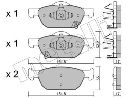 Комплект тормозных колодок (дисковых).) Metelli 22-0866-0