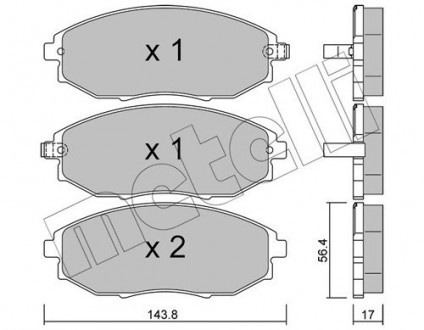 Комплект тормозных колодок (дисковых).) Metelli 22-0845-0 (фото 1)