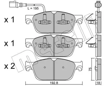 Комплект тормозных колодок (дисковых).) Metelli 22-0831-0