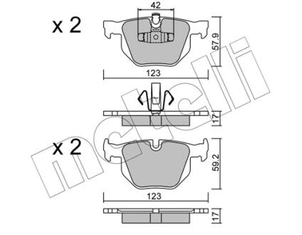 Комплект тормозных колодок (дисковых).) Metelli 22-0643-0