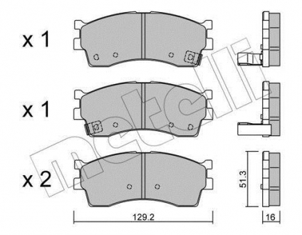 Комплект тормозных колодок (дисковых).) Metelli 22-0512-0