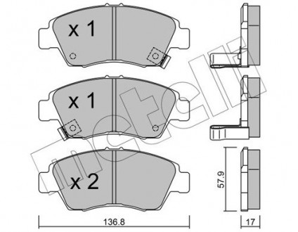 Комплект тормозных колодок (дисковых).) Metelli 22-0175-0 (фото 1)