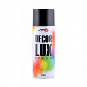 Краска акриловая спрей (черный глянцевый) (9005) DECOR LUX NOWAX NX48010 (фото 1)