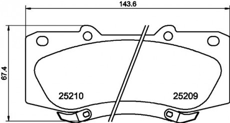 Колодки тормозные дисковые передние Toyota Hilux 2.5, 3.0, 4.0 (07-) NISSHINBO NP1069SC (фото 1)