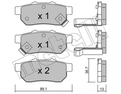 Комплект тормозных колодок (дисковых).) Metelli 22-0176-1 (фото 1)