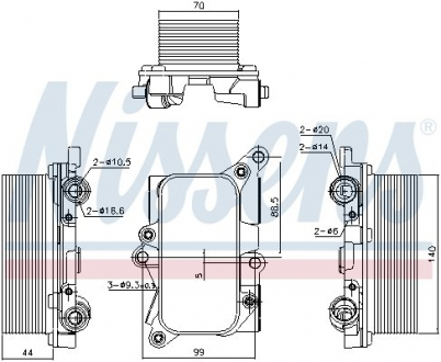Масляный радиатор VW TOUAREG (2010) 3.0 TDI NISSENS 91226
