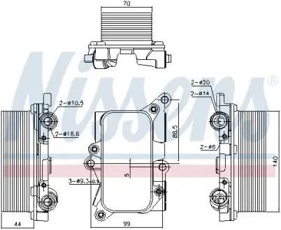 Масляный радиатор VW TOUAREG (2010) 3.0 TDI NISSENS 91226