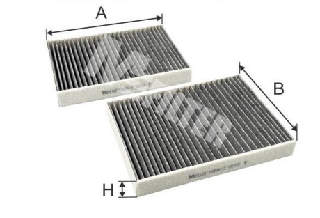 Фильтр салона BMW 5 (G30/F90)/7 (G11/G12) 15- (угольный) (к-кт 2 шт.)) M-FILTER K 9204C-2