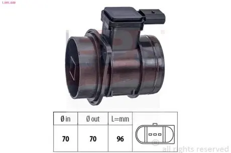 VW Расходомер воздуха Audi A1/3,Caddy III,IV,Golf VI,Passat,Polo,Touran,Skoda Fabia II,Octavia II,Rapid,SuperB II,Yeti Eps 1.991.449