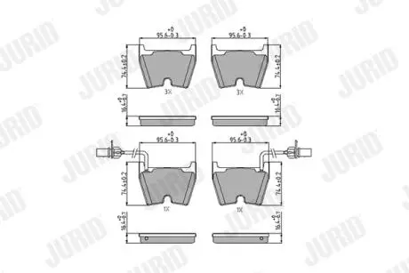 AUDI Тормозные колодки передние A6 C5 Avant 04-05, VW PHAETON 3.2 04-08, LAMBORGHINI GALLARDO SPYDER 5.0 05- Jurid 573195J
