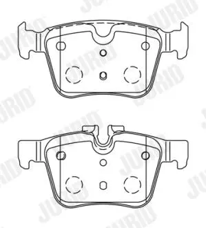 LANDROVER К-т задних торм. колодок Discovery Sport 2,0-2,2 14-, Range Rover Evoque 2,0-2,2 11- Jurid 573772J