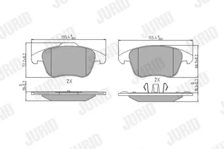 Гальмівні колодки пер. Citroen C4 Picasso 06-/Peugeot 5008 09- (ATE) Jurid 573193J
