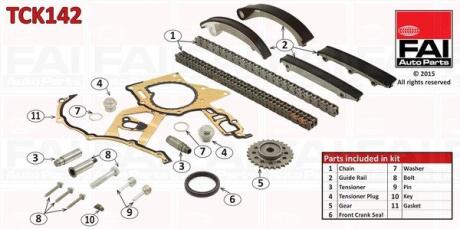 OPEL К-кт цепи распредвала Astra G,Frontera B,Omega B,Signum,Vectra B/C,zafira 2.0DI FAI TCK142