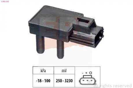 LAND ROVER Датчик давл.наддува Range Rover 3,6-4,4D -12, Discovery 2,7-3,0TD 09- Eps 1.993.332
