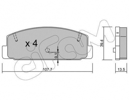 Комплект тормозных колодок CIFAM 822-302-1 (фото 1)