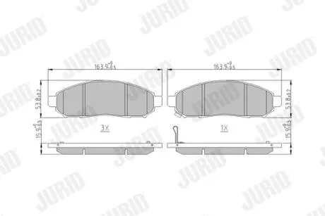 NISSAN Тормозные колодки передн..Murano,Navara,Pathfinder 05- сист.Tokico Jurid 573431J