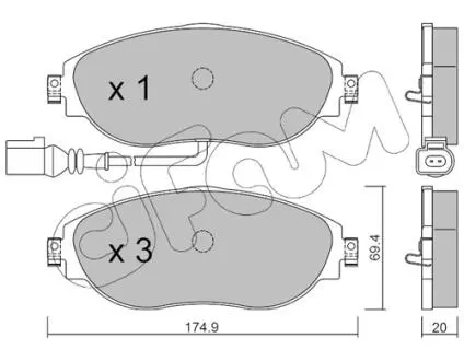 W К-т передних торм. колодок Golf VII, Passat 10-, SKODA Octavia 12- CIFAM 822-952-0