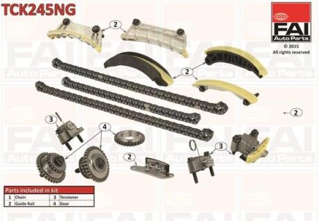 OPEL К-кт цепи ГРМ Antara,Insignia,Vecra C,Cadillac,Saab 2.8/3.2 FAI TCK245NG