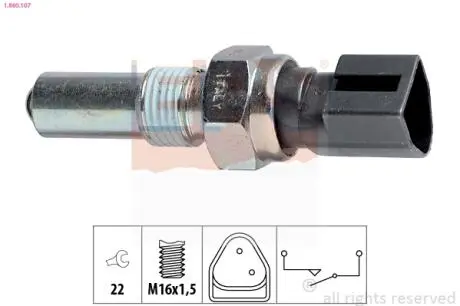 Датчик увімкнення заднього ходу Ford Courier/Escort/Fiesta 1.1-2.0 83-97 (M16x1.5) Eps 1.860.107 (фото 1)