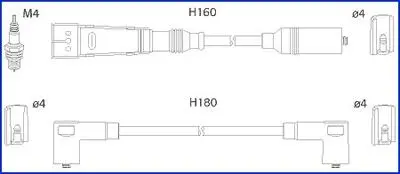 VW К-кт высоковольтных проводов Golf,Passat,Caddy,Seat HITACHI 134705